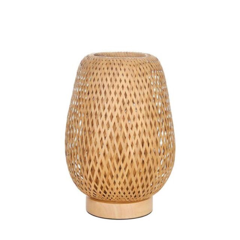 Natural bamboo woven table lamp